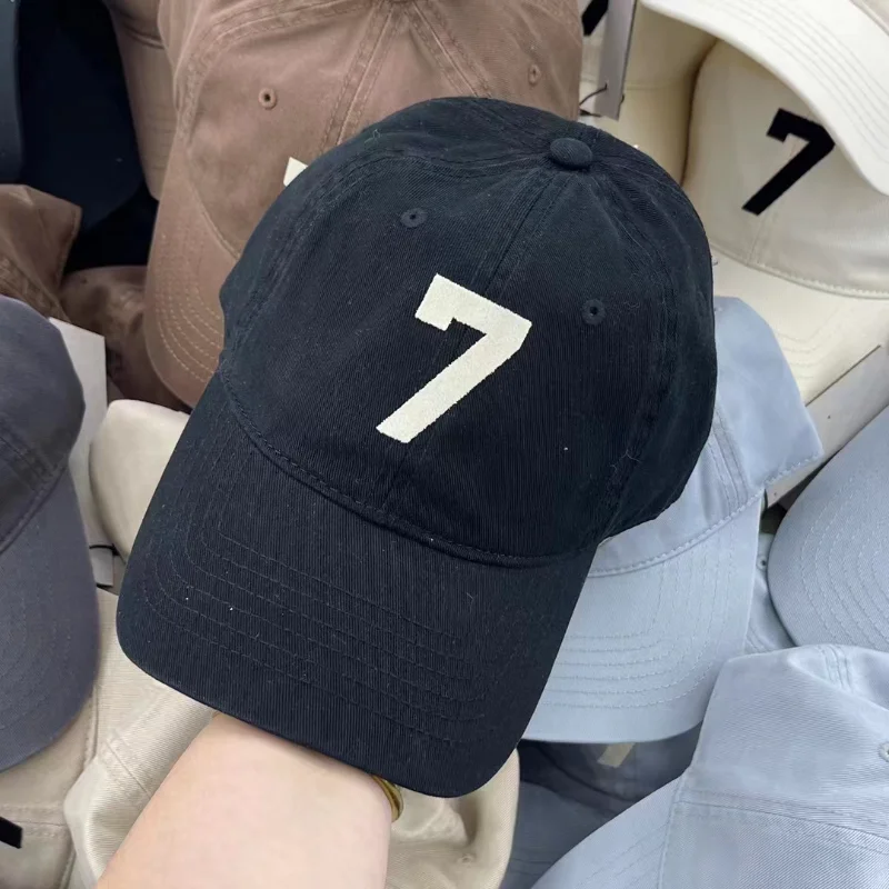 

Washable Cotton Baseball Cap Digit 7 Embroidery High Quality Harajuku High Street Hip Hop Hat Male And Female Couples Sun Visor