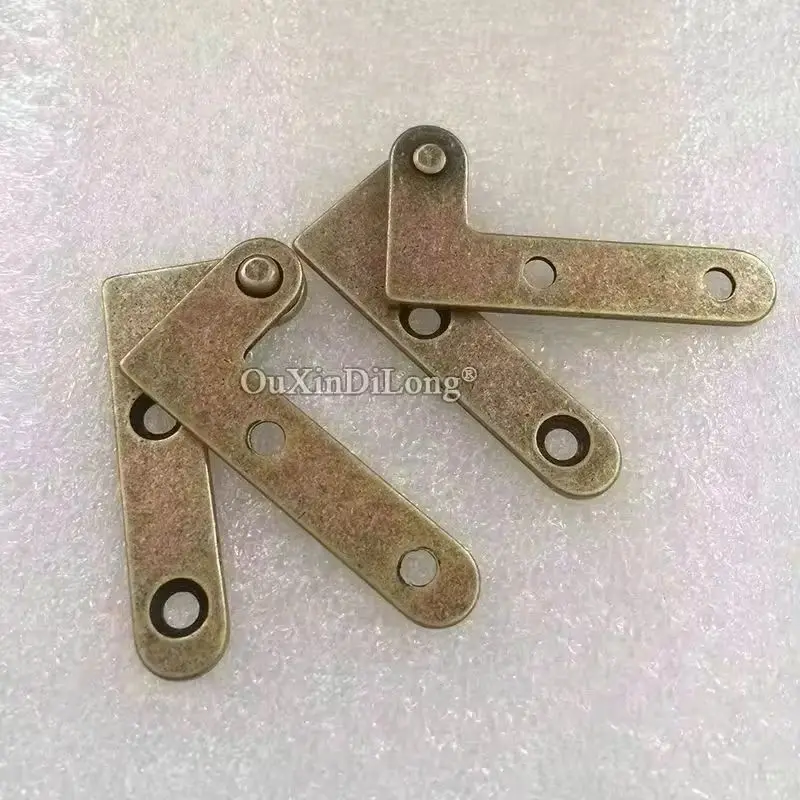 

Retro 4Pairs Solid Brass Antique Cabinet Hinges Invisible Hidden Furniture Pivot Hinges Wooden Cases Gift Boxes Hinges+Screws