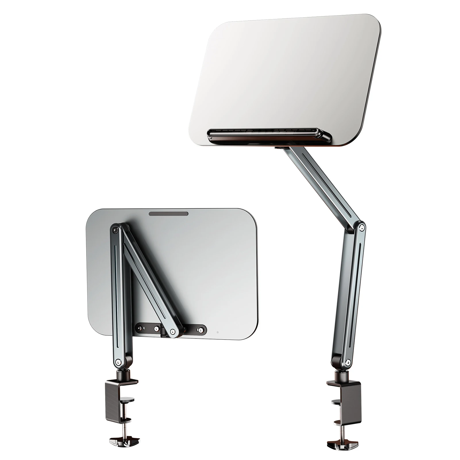 desktop-book-stand-for-reading-with-cantilever-arm-360°-rotating-and-foldable-aluminum-plastic-panel-free-to-adjust-angle