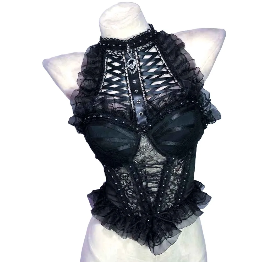 Goth Tops Summer Grunge Emo Clothing Eco Vkei Gothic Tank ALT Alternative Punk Rock Clothes Harajuku Y2K T-shirt Cyber Kawaii