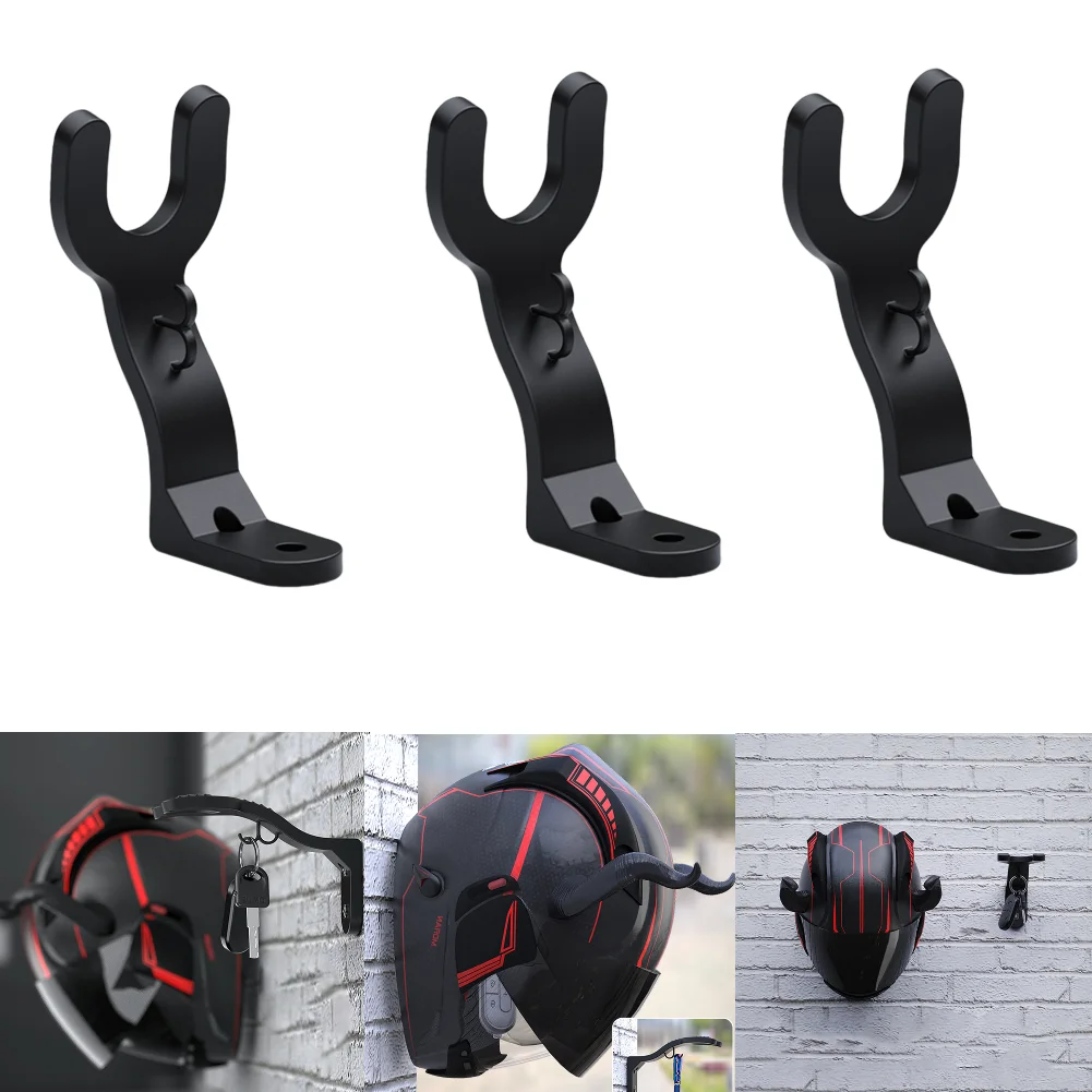 

1/2/5pcs Wall Mounted Motorcycle Helmet Hook Rack with Display Hanger for Kitchen Cabinet and Electric Bicycle Helmets Storage