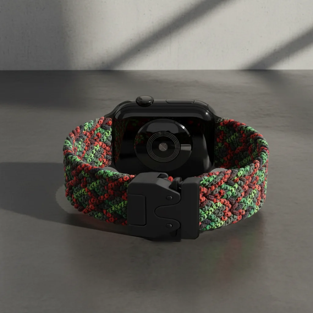 Bracelet tressé Black Unity Parachute pour Apple Watch, compatible avec les modèles 40mm, 44mm, 46mm, 42mm, 45mm, séries 11, 9, 8, 10, 7, SE, Ultra, 3.