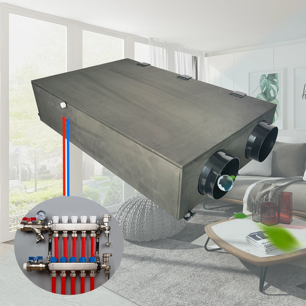 IGUICOO Ceiling Mounted Smart WIFI Control Energy Recovery Ventilator With Heat Recovery Used With Heat Pump
