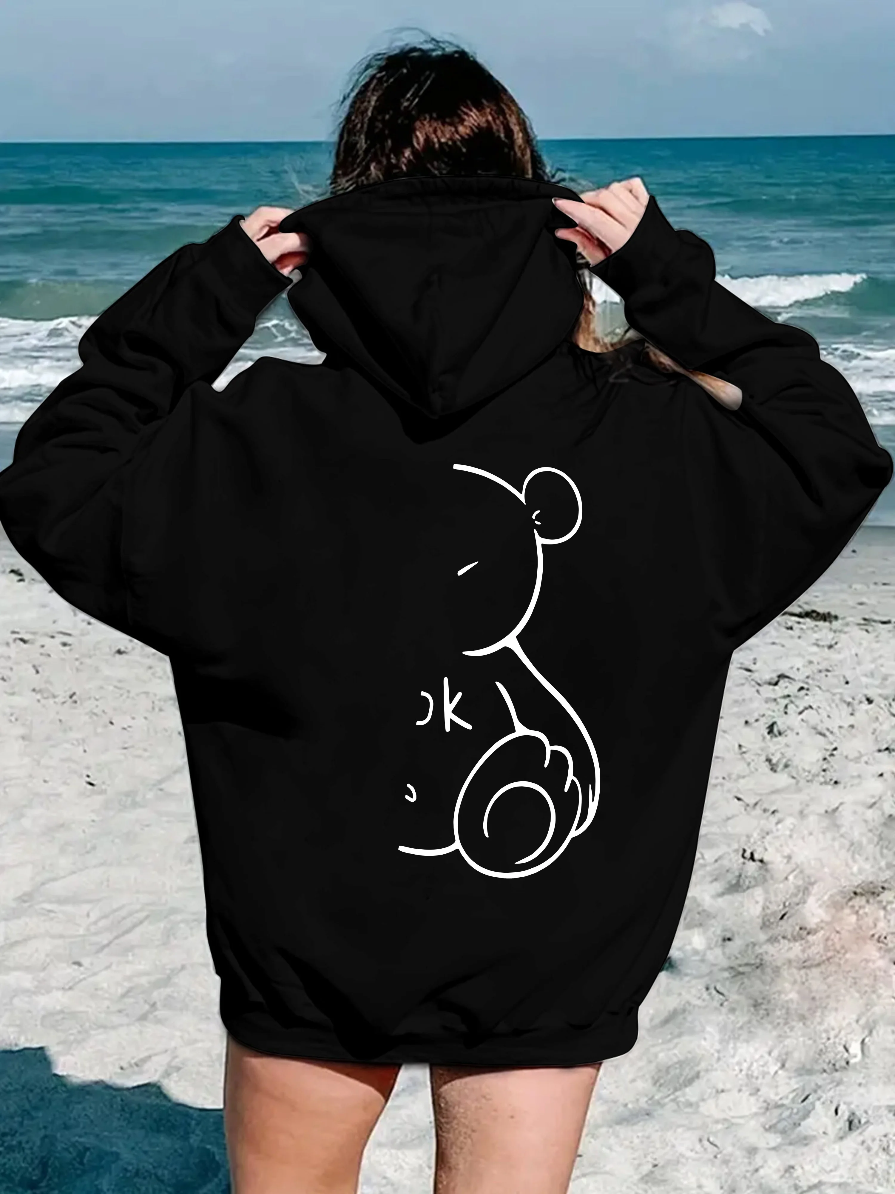 

Bear Graphic Printing Autumn and Winter Cotton Men's and Women's Hoodies Casual Outdoor Street Sports Training Brand Trend