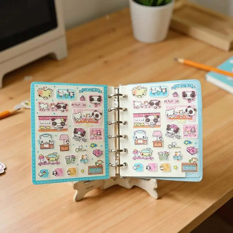 1/9 قطعة الكورية INS نمط الكرتون الحيوان Kawaii لطيف دفتر اليومي حساب اليد ملصقات سجل القصاصات ملصقات الزخرفية DIY بها بنفسك #2