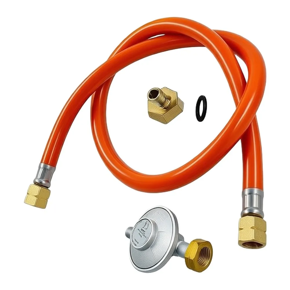 Pressure Reducer with 1.5m Hose for Gas Appliances Including Grills Ovens Water Heaters Broilers and Outdoor Cooking Stations