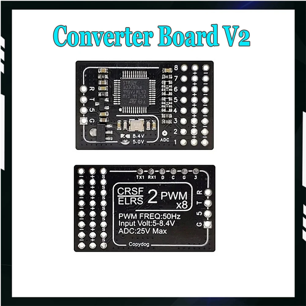 CRSF ELRS Convert PWM 8 CH Converter Board V2 Support High Voltage Servo 6S V Return elrs3.0 All Channel