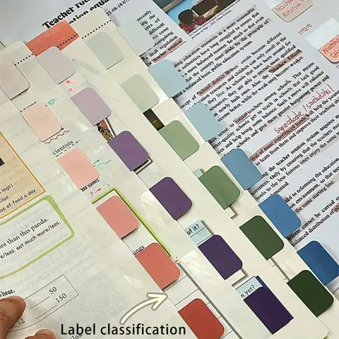 Bilashmart 120pcs of Gradient Writable Index Tabs, Versatile Colored Sticky Notes for Organizing Files And Documents, 9.05 X 2.95 Inches