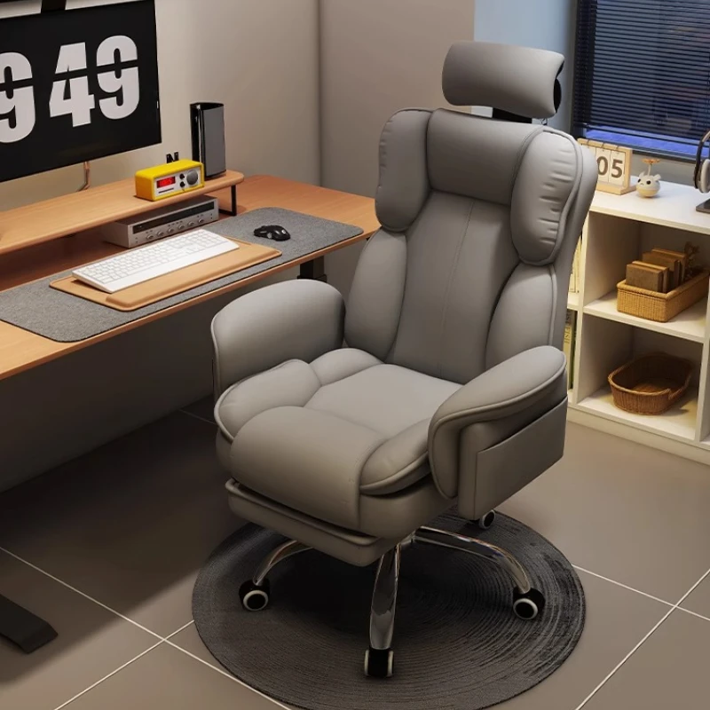 

Organizer Wheels Office Chair Silicone Leather Fluffy Bedroom Office Chair Mobile Ergonomic Sillas Gamer Home Accessories