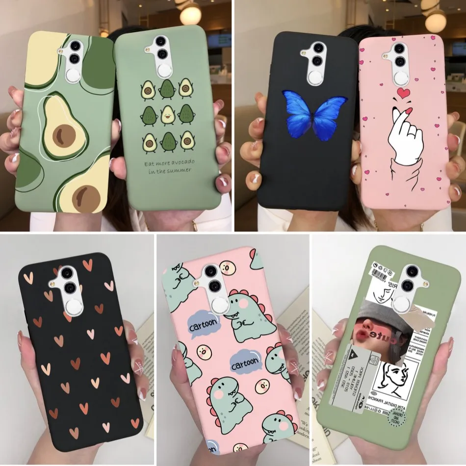 For Huawei Mate 20 Lite Phone Case Heart Dinosaur Soft Silicone Matte Shockproof Back Cover For Mate 20Lite Mate20 Lite Bumper