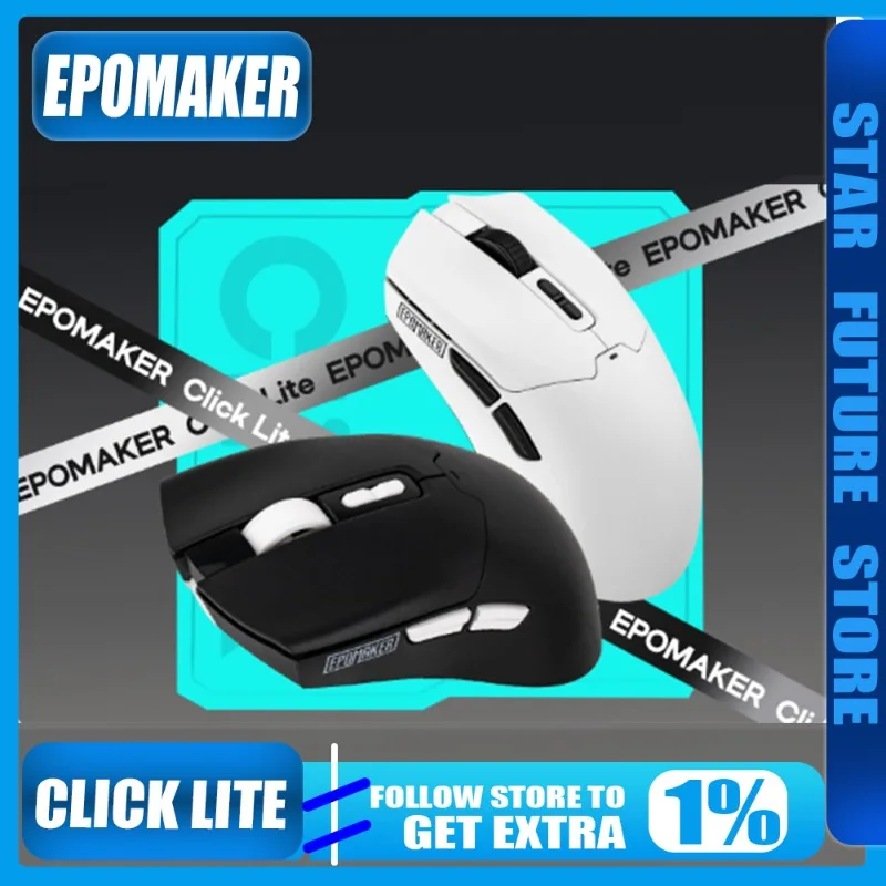 

EPOMAKER Click Lite, 3 режима PAW3311, 58 г, беспроводная Bluetooth, легкая, 12000 точек на дюйм, долговечная мышь, офисный игровой ноутбук, подарок