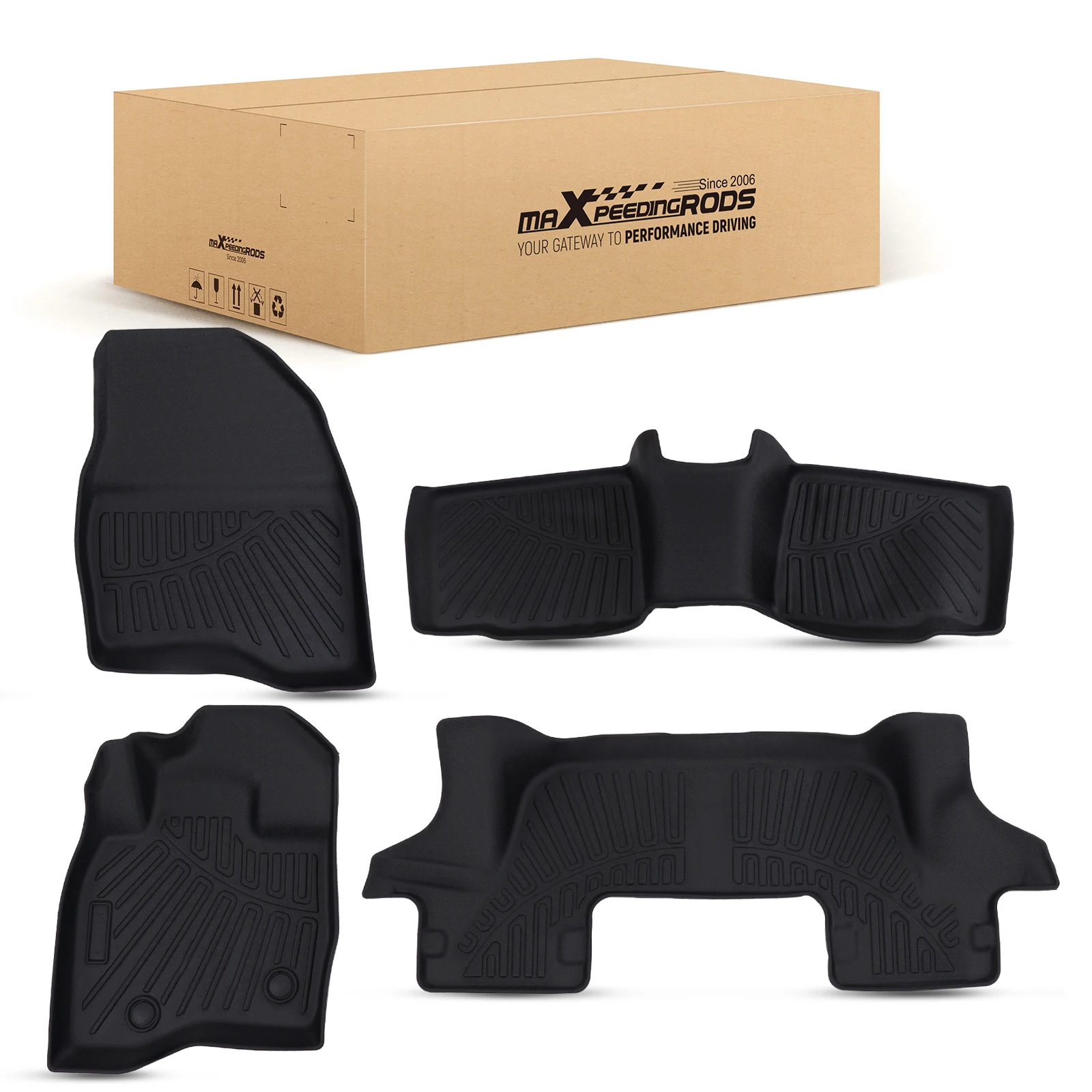 

TPE Waterproof 2 Row Floor Mat Liners For Ford Explorer 2017-2019 Front Left