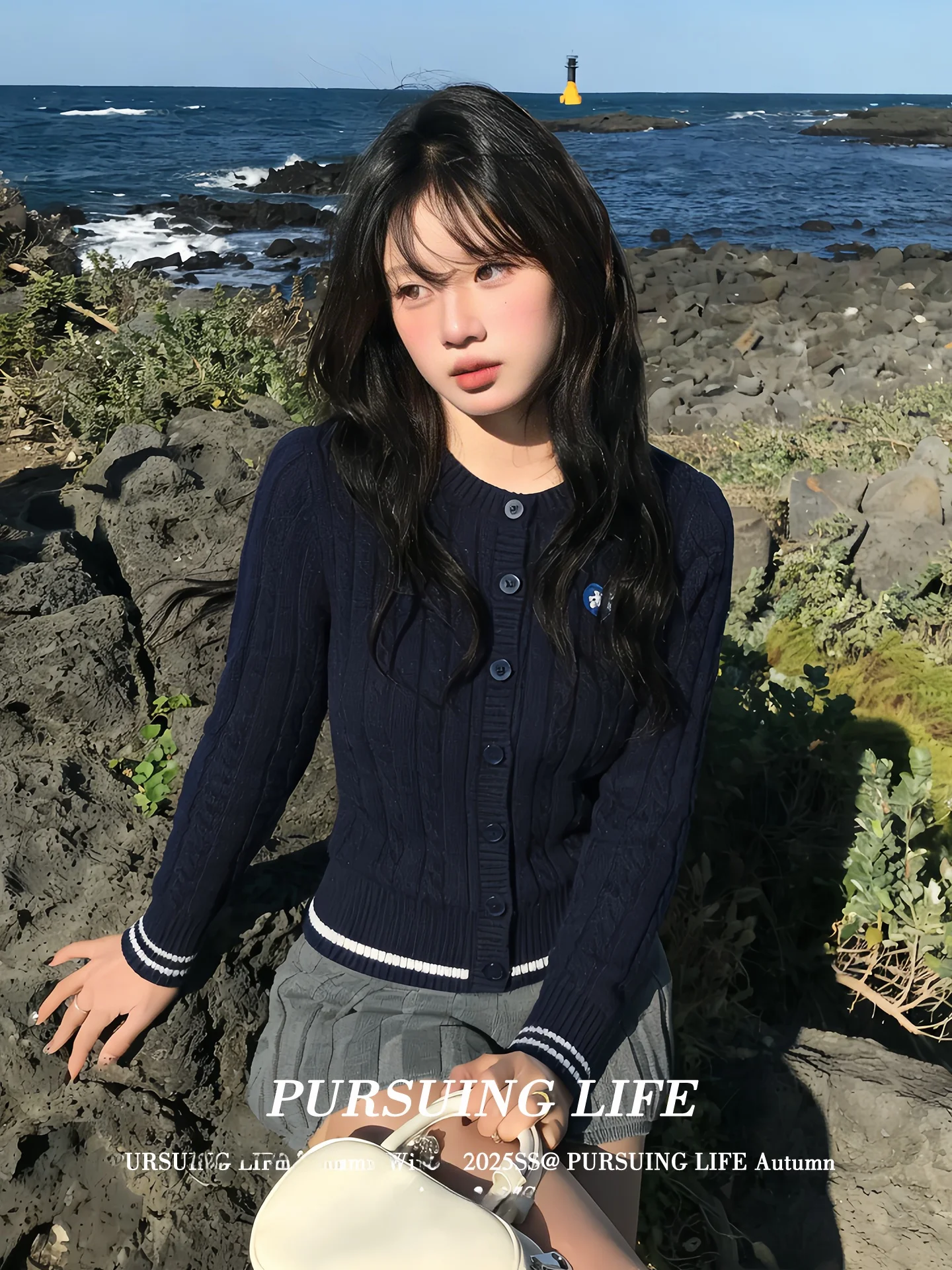 

Slim Fit ort Knitted Cardigan Women's Early Spring Love Embroidery round Ne Sweater Jaet Casual Sle Comfortable Soft