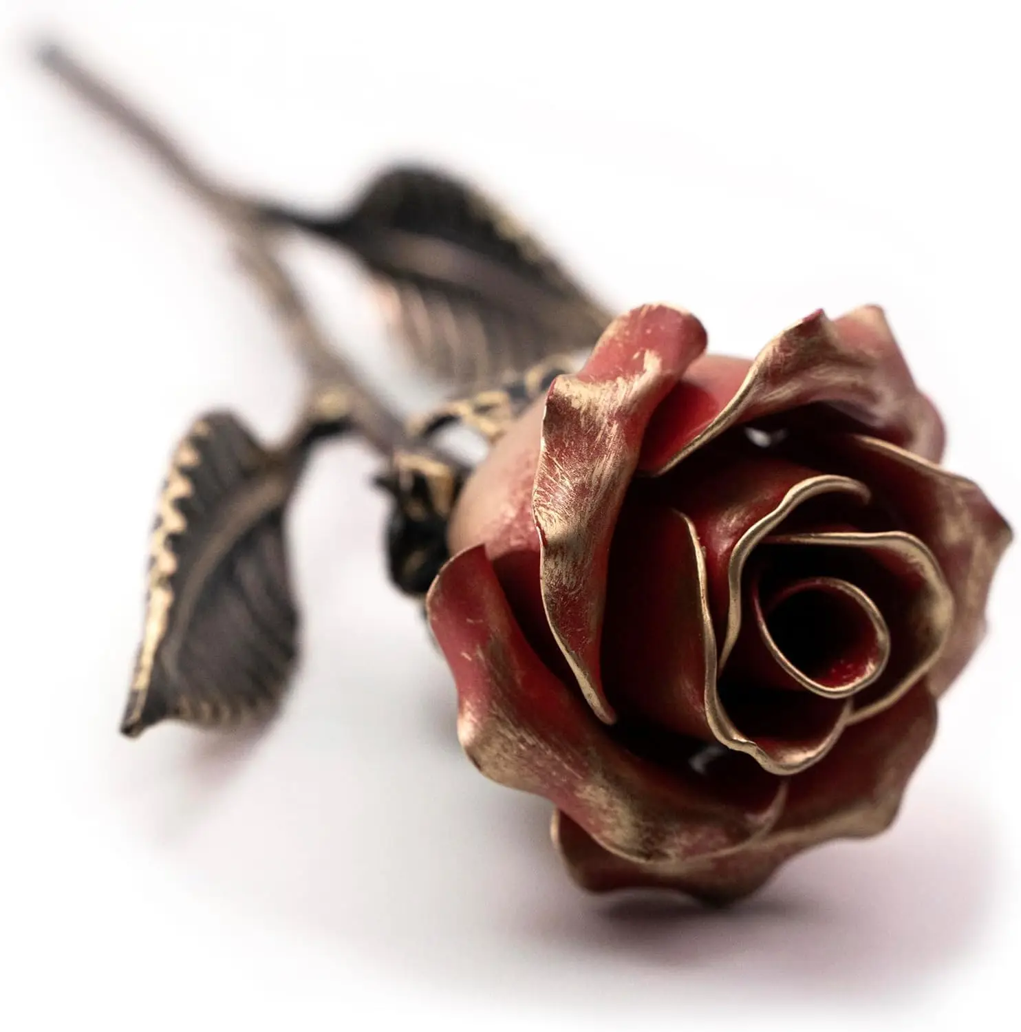 Hand Forged Wrought Iron Rose - Romantic Metal Gift of Everlasting Love - 6th Year Wedding Anniversary Surprise for Her