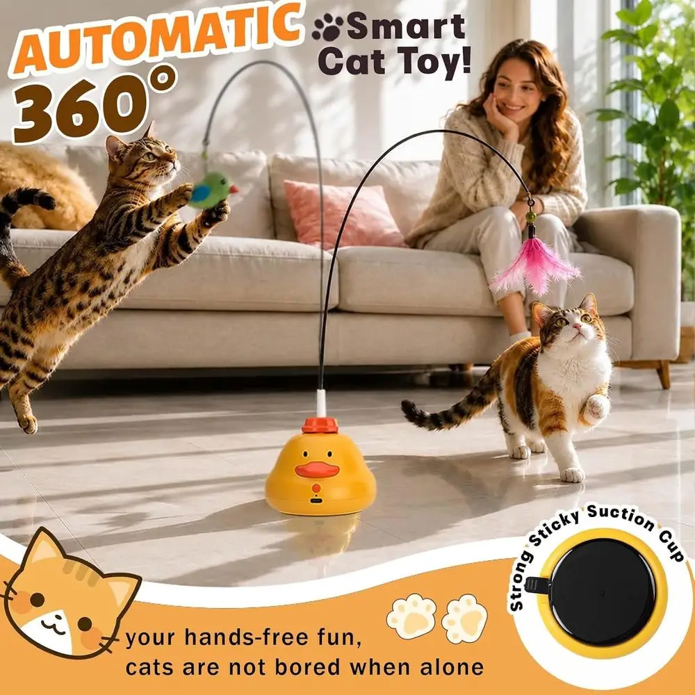 Interactive Cat Teaser Toy, SelfEntertainment Cat Toy, Indoor Cat Boredom Relief Toy, Fully Automatic 360 Rotating Interactive