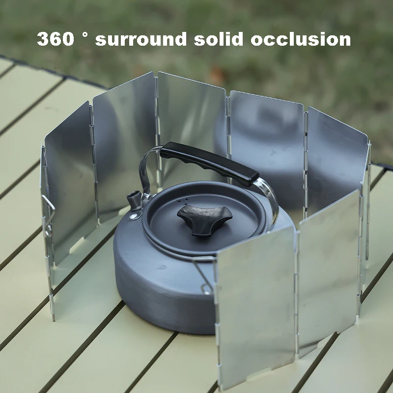 8/10/12/14/16 Plates Gas Stove Wind Shield Outdoor Camping Picnic Cooking Burner Foldable Windproof Aluminum Alloy Windscreen