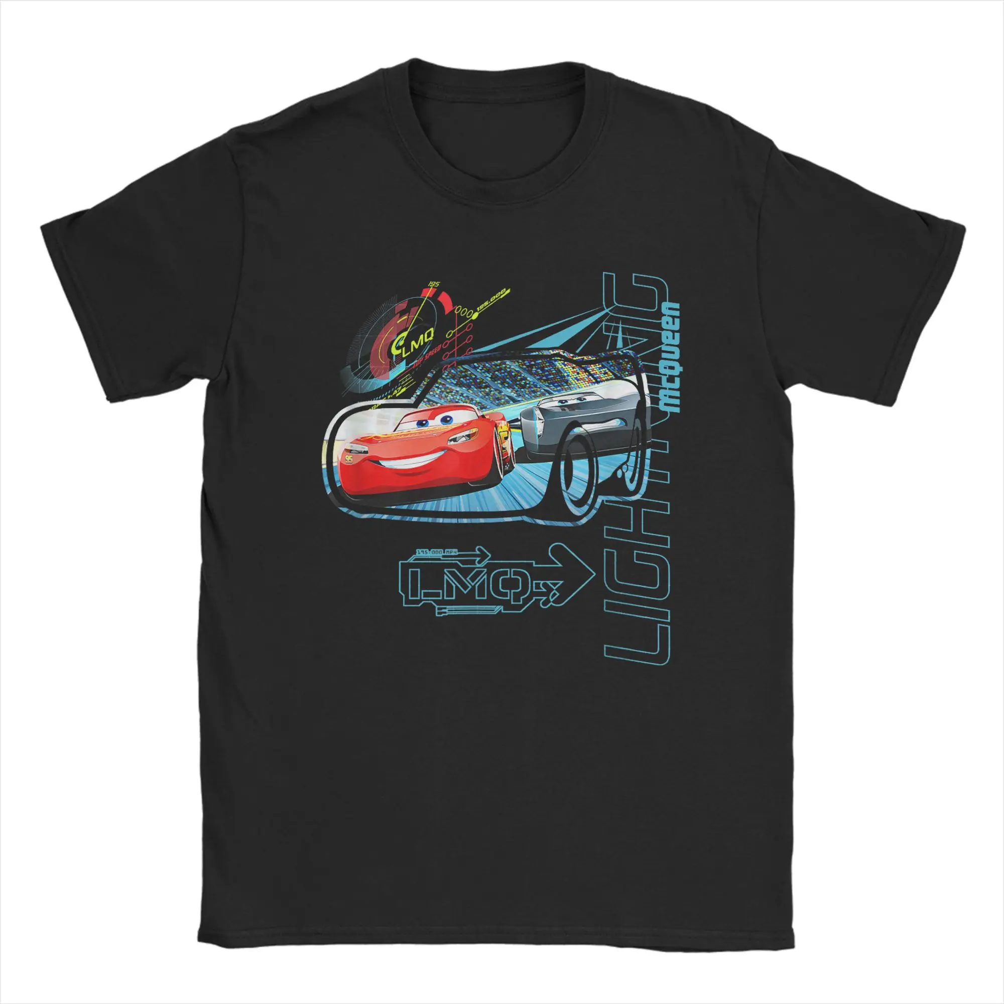 

Novelty Cars 3 Lightning McQueen VS Jackson Storm T-Shirts Men O Neck Pure Cotton T Shirt Short Sleeve Tee Shirt Gift Clothing