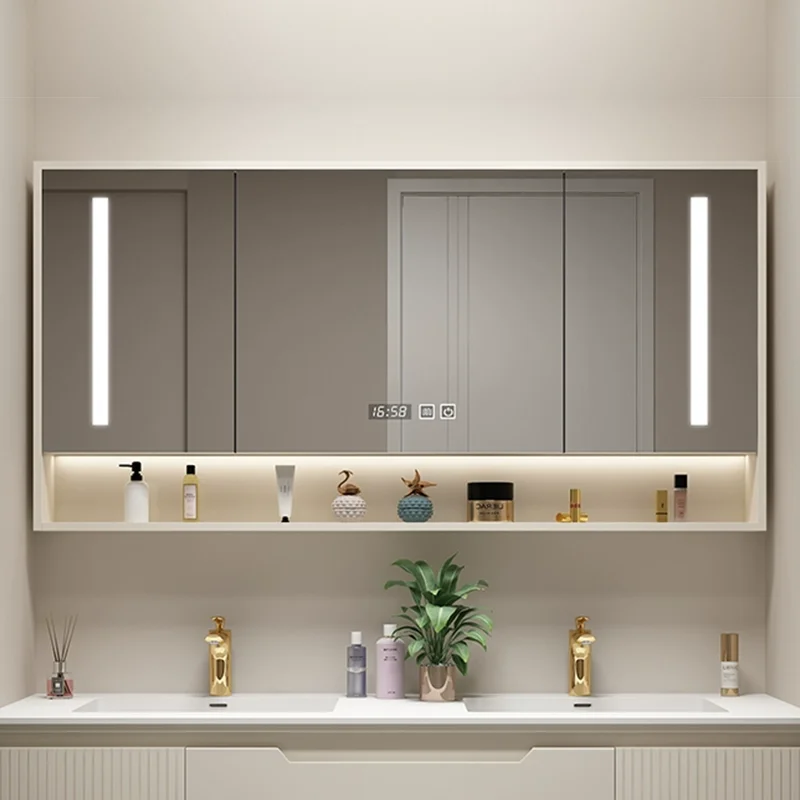 Smart Wall Bathroom Mirrors Makeup Shower  Magnifying Decorative Mirrors with Light Cube  Espelho Grande Smart Bathroom