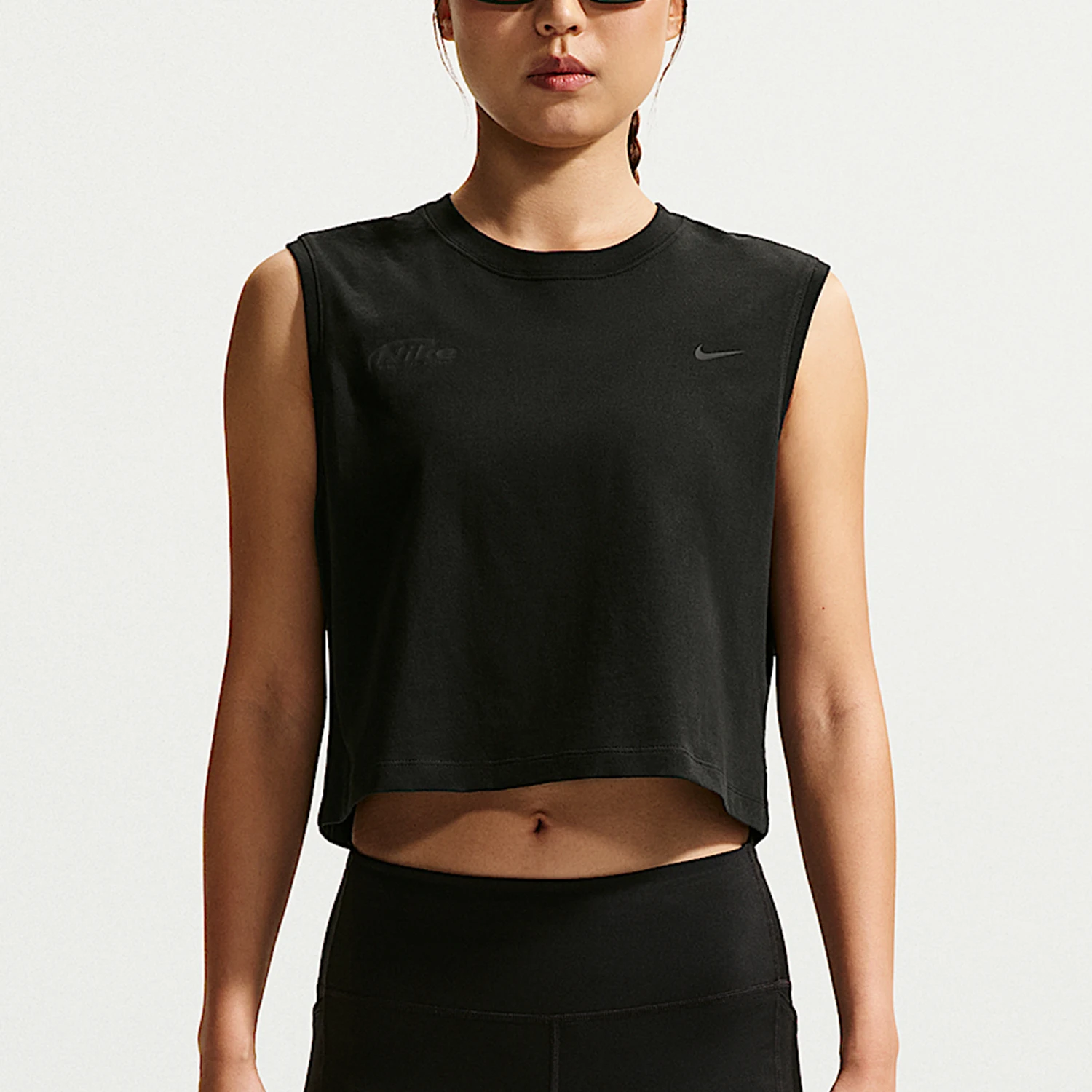 Camiseta feminina leve e estampada da Nike para o verão, colete esportivo para corrida IM0632-010