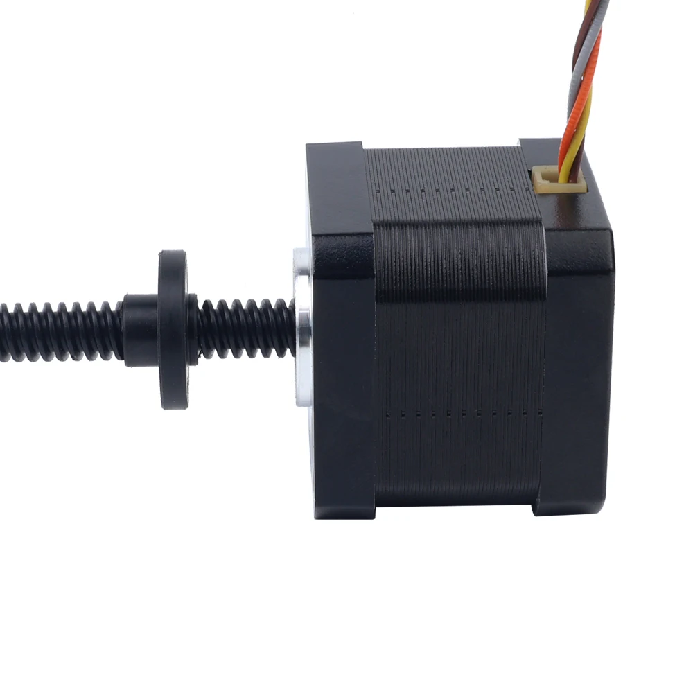 STEPPERONLINE Nema 17 High Temp External Trapezoidal Linear Screw Stepper Motor 1.68A Lead 4mm with Screw Length 350mm