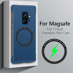 Luxury Ultra Thin Frameless Magnetic For Magsafe Case Cover For Samsung Galaxy S9 Plus Slim Hard PC Matte Back Cover Cases