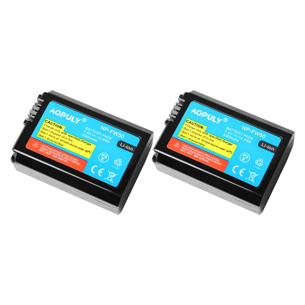 2Pcs 2000Mah NP-FW5… - image