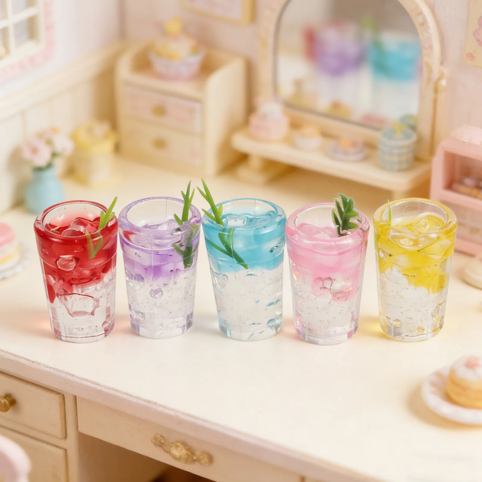 

20Pcs Miniature Soda Bottle Ornament Realistic Resin Mini Beverage Bottle for Dollhouse Kitchen Accessories Tiny Soda Water