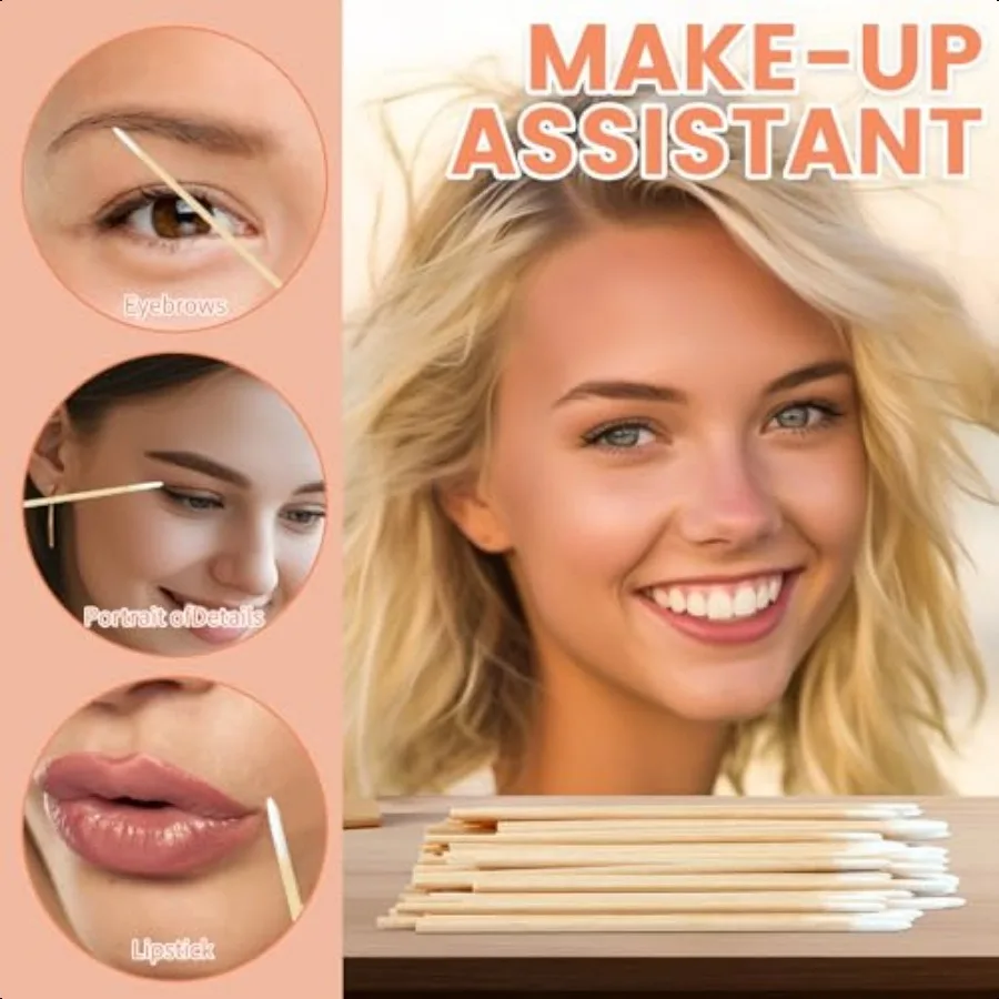 1600PCS Precision Microblading Cotton Swabs 4 inch Pointed Cotton Swab  Cotton Sticks for Makeup Cleaning Nail Polish Eyebrow T