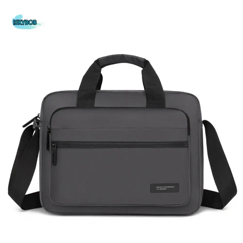 

Waterproof Oxford Briefcase Large-capacity Zipper Closure Business Briefcase Square Multiple Compartments Travel Bag Casual Use