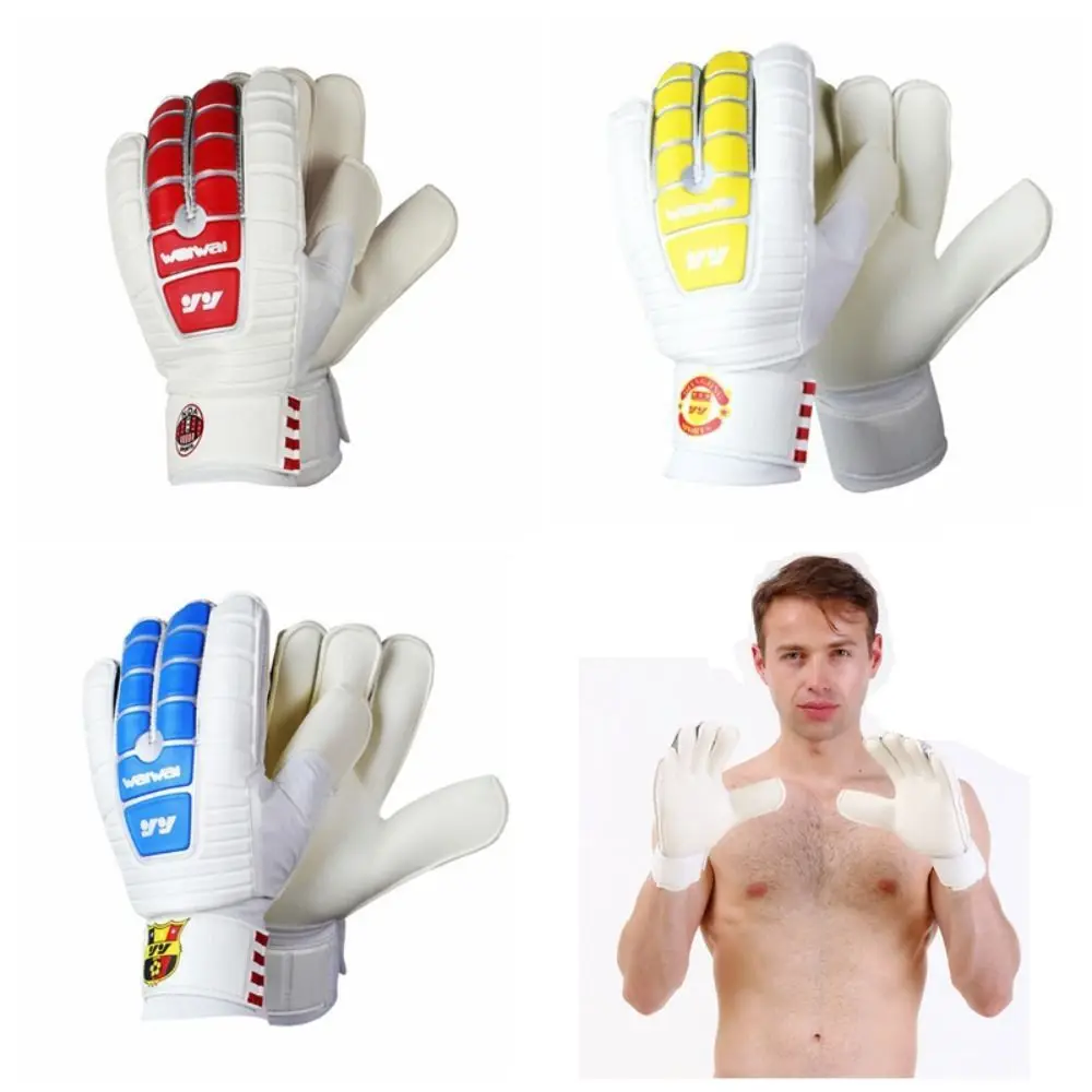 

1 Pair Anti-Slip Goalkeeper Gloves Latex Finger Protection Game goalkeeper gloves Soft Breathable Kids Goalie Gloves