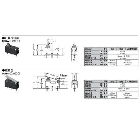 5PCS D2HW-A211D 밀폐형 방수 먼지 버튼 이동 제한 마이크로 스위치 D2HW 자동차 도어 잠금 장치 G303 3 피트 핸들 포함