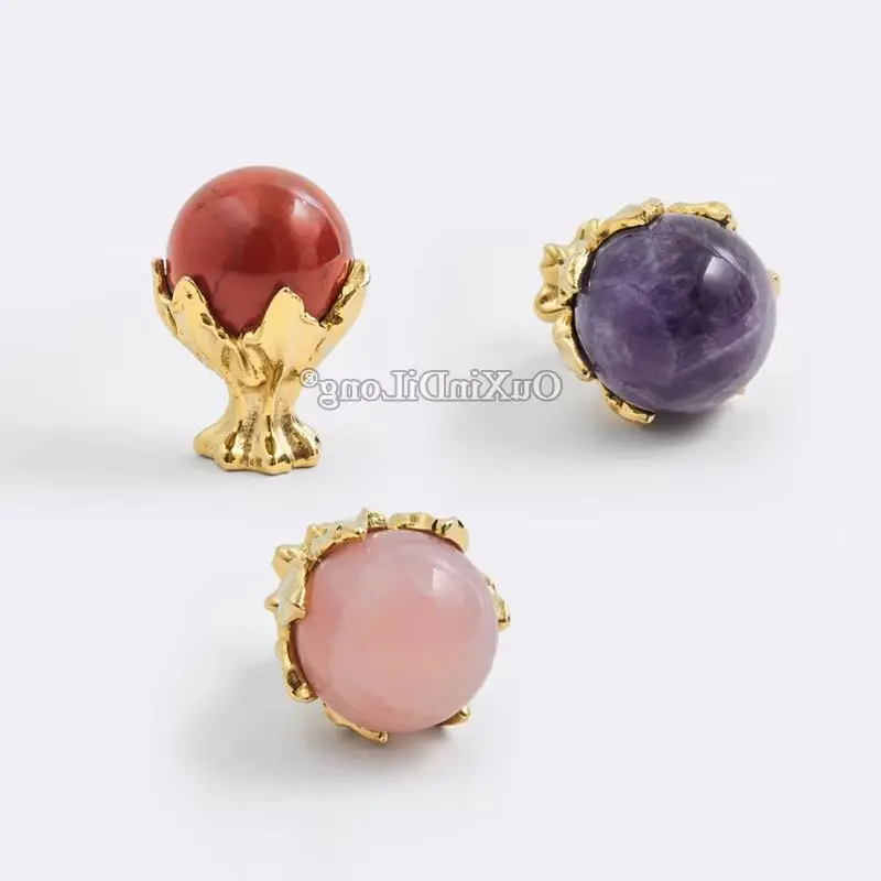 Exquisite 10PCS French Brass+Solid Crystal Furniture Handles Drawer Pulls Cupboard Wardrobe Closet TV Wine Cabinet Pulls Knobs