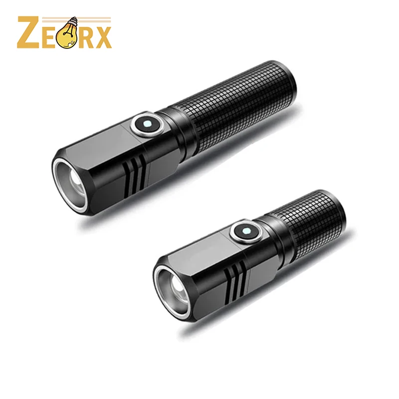 

LED Mini Flashlight for Camping Hiking Biking High Lumens USB C Rechargeable Small Flashlight Bright Lightweight Pocket Size