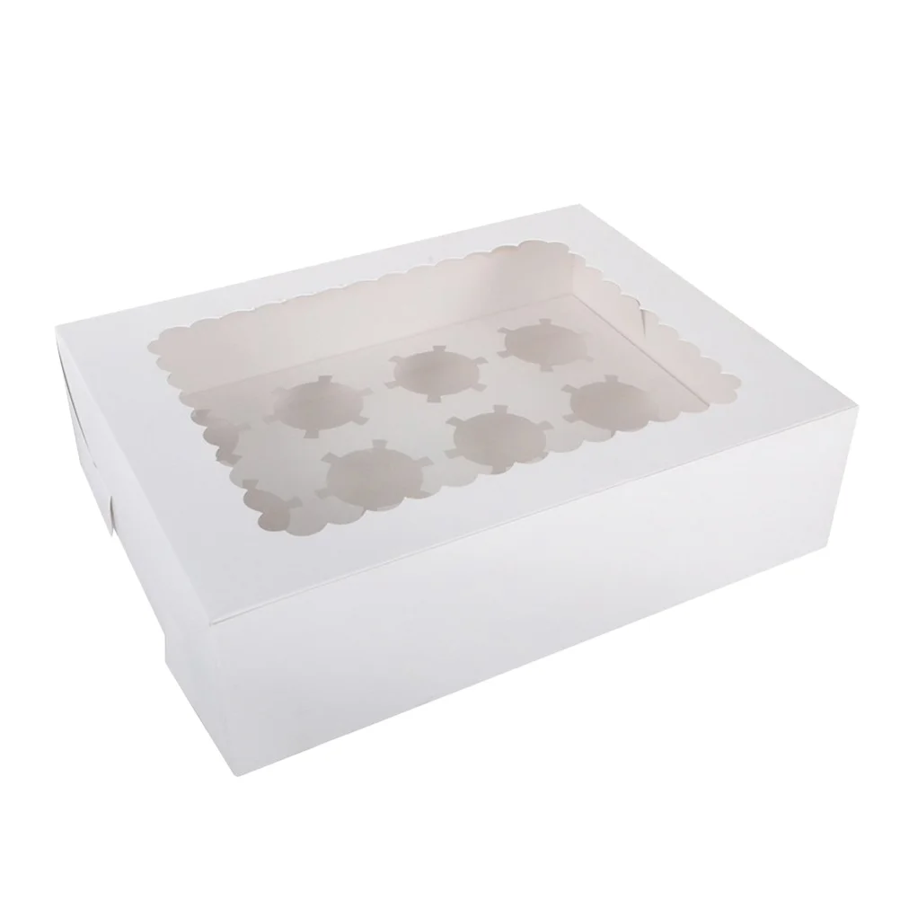 

Cupcake Organizer Boxes with Window 12 Cavity Container Mini Party Carrier Display