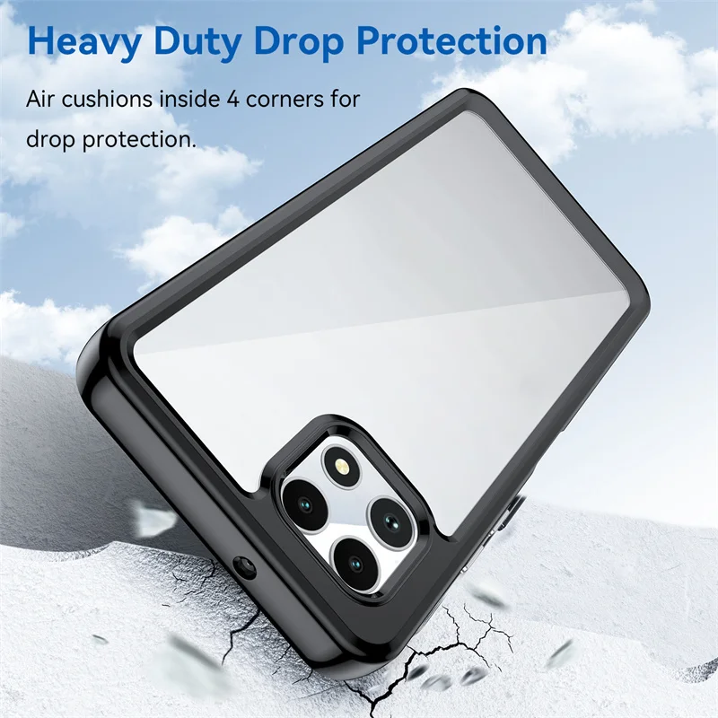 T-Mobile REVVL 7 Revvl7 Case Hybrid Rugged Hard Protection TPU Bumper Crystal Clear Armor Back Cover Case for T-Mobile REVVL 7