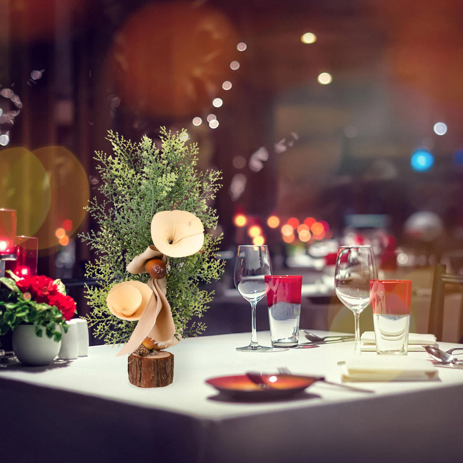 

5pcs Mini Christmas Decoration Xmas Adornment Small Tree Ornament Party Supplies Table Decor Home Office Xmas Tree Props