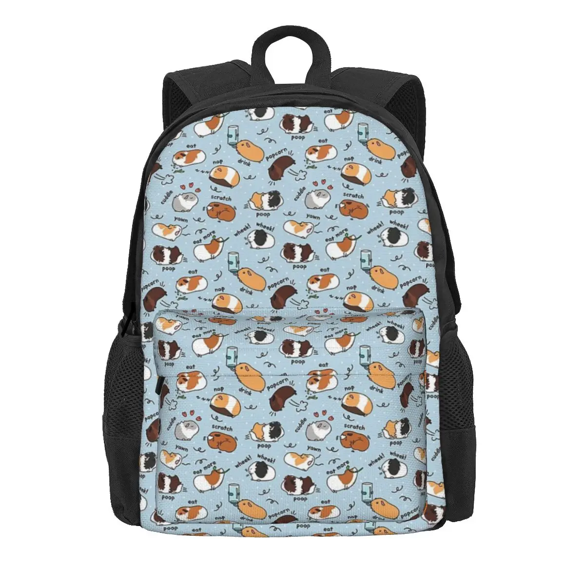 Mochila con diseño de conejillo de indias para niños y niñas, morral escolar de dibujos animados para ordenador portátil, bolso de hombro