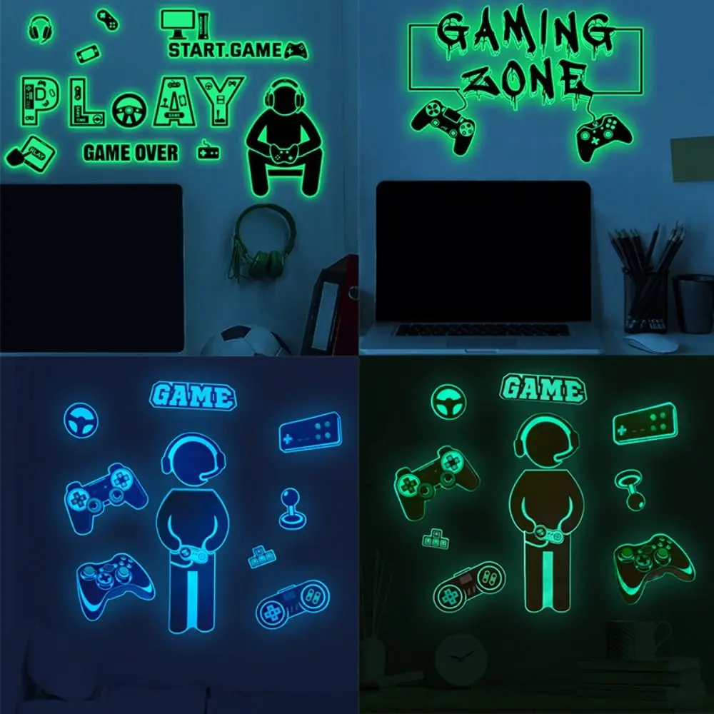 Glow in The Dark Luminous Wall Sticker Cosmic Starry Sky Game Handle Gaming Zone Video Game Decor for Living Room