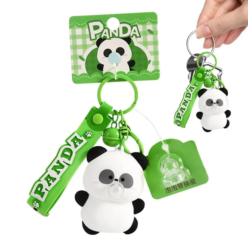 

Cute Panda Cartoon Keychain Kawaiii Animal Pendant Bag Keyring Funny Doll Pinch Toy Stress Relief Toy For Adults Kids Gift