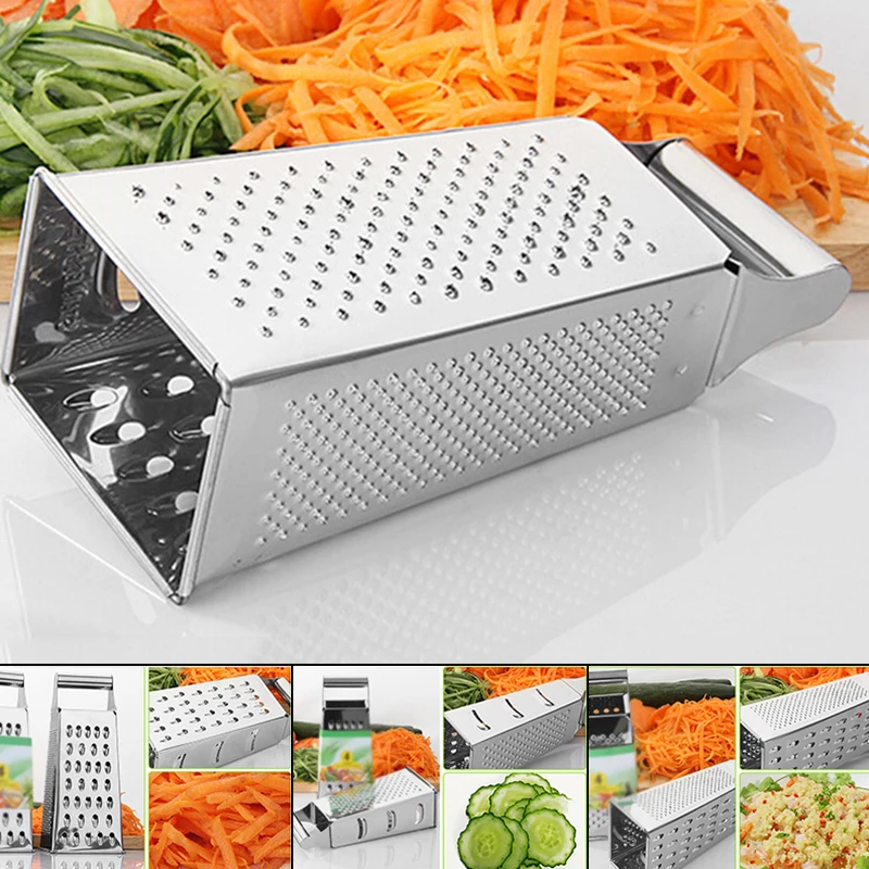 Slicer Food Grater Stainless Steel Box Tool Grating Kitchen Portable Shredder 4 Sided 21.5*8.5cm Cheese Carrot