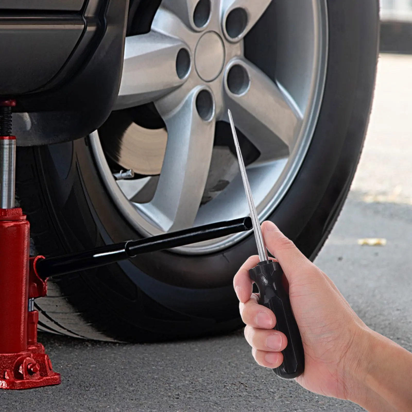 

Tire Repair Tool Kit Car Steel off Road Tools Puncture Detection Cone Patch Multifunctional Durable Tyre Awl Probe Bike Car