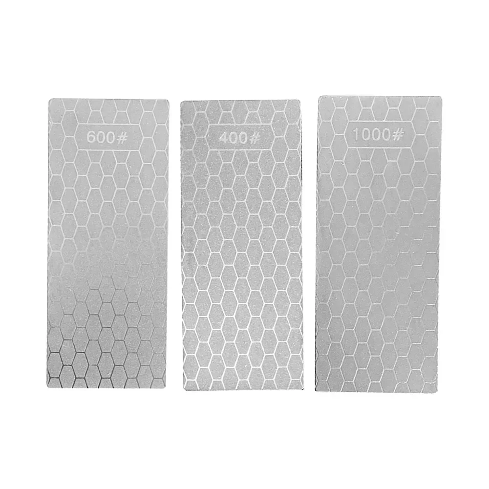 

Diamond Sharpener Stone Tools Power Tool Sharpener Plate Stone Kit Set 3PCS Diamond 400/600/1000 Grit Coarse Grinding