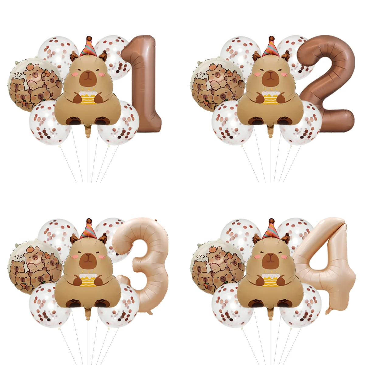 Capybara Cartoon Ballongirlanden-Set Lose Ballonanordnung für Lässige Partydekoration