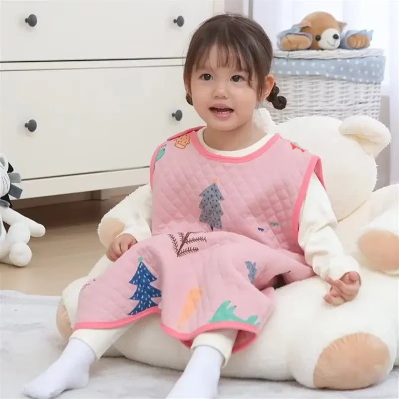 Four Season  Vest-style Baby Sleeping Bag Cartoon Sleeping Bag Cotton Newborn Sleeping Bag  Thickened Children's Pajamas