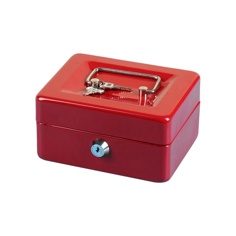 Piggy Bank For Adult Children Metal Coin Bank Lockable Security Money Safe Box With Lock Slot Red