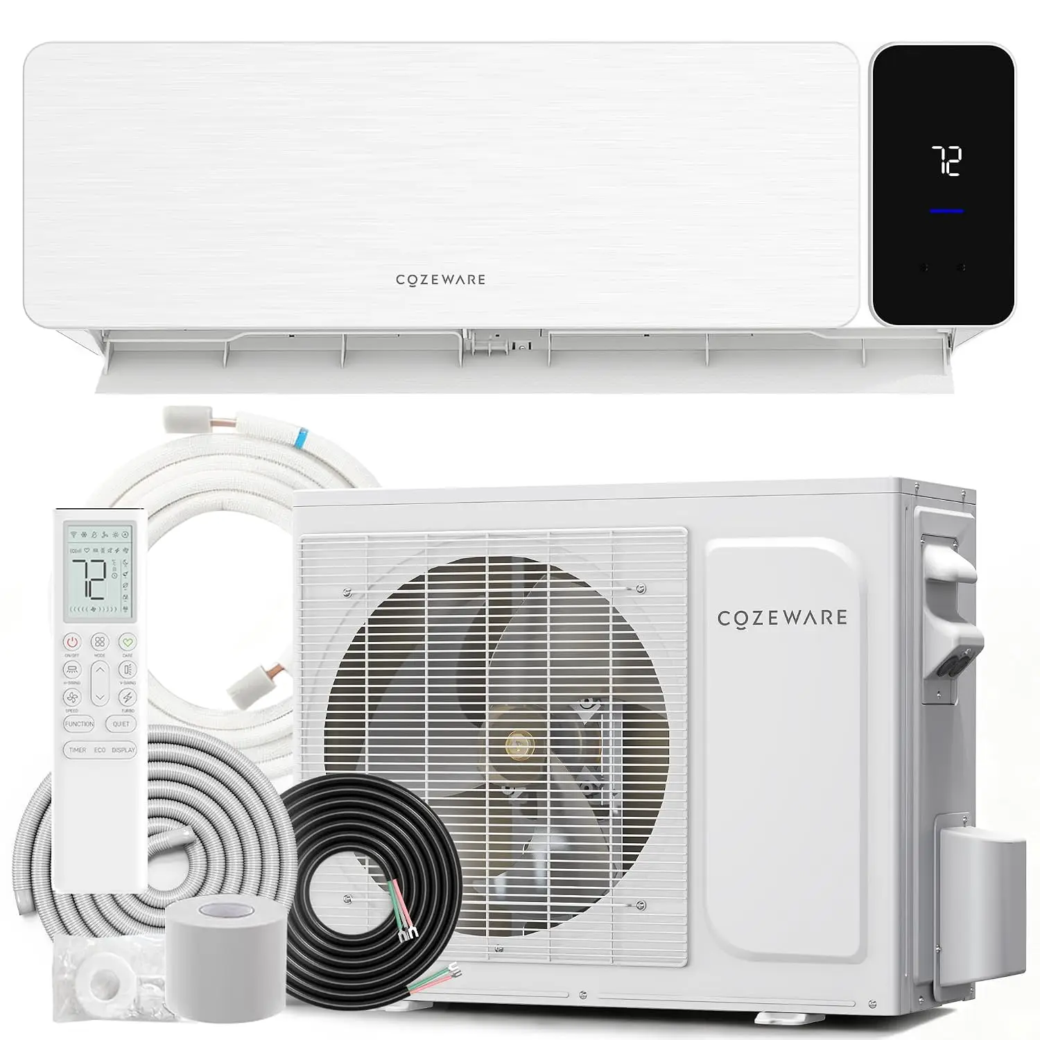 

9000 BTU Mini Split Air Conditioner Heat Pump, 115V 18 SEER2 Ductless Inverter System Cool & Heat Up to 450 Sq.Ft with, Custom