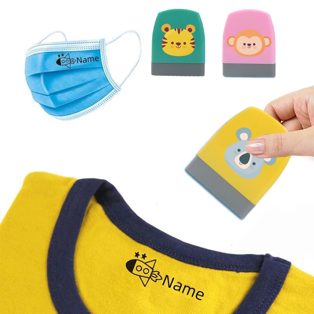 1 Stück personalisierter individueller Namensstempel Koala Affe Tiger personalisierter Name Lehrerführer Unterschriftentücher Vertrag selbstfärbend