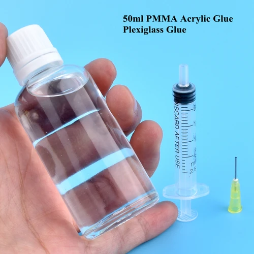 Pegamento acrílico de tubo PMMA de 50ml, adhesivo de plexiglás de curado rápido sin rastro para placa de unión de tubo acrílico, tanque de acuario, juguetes de plástico