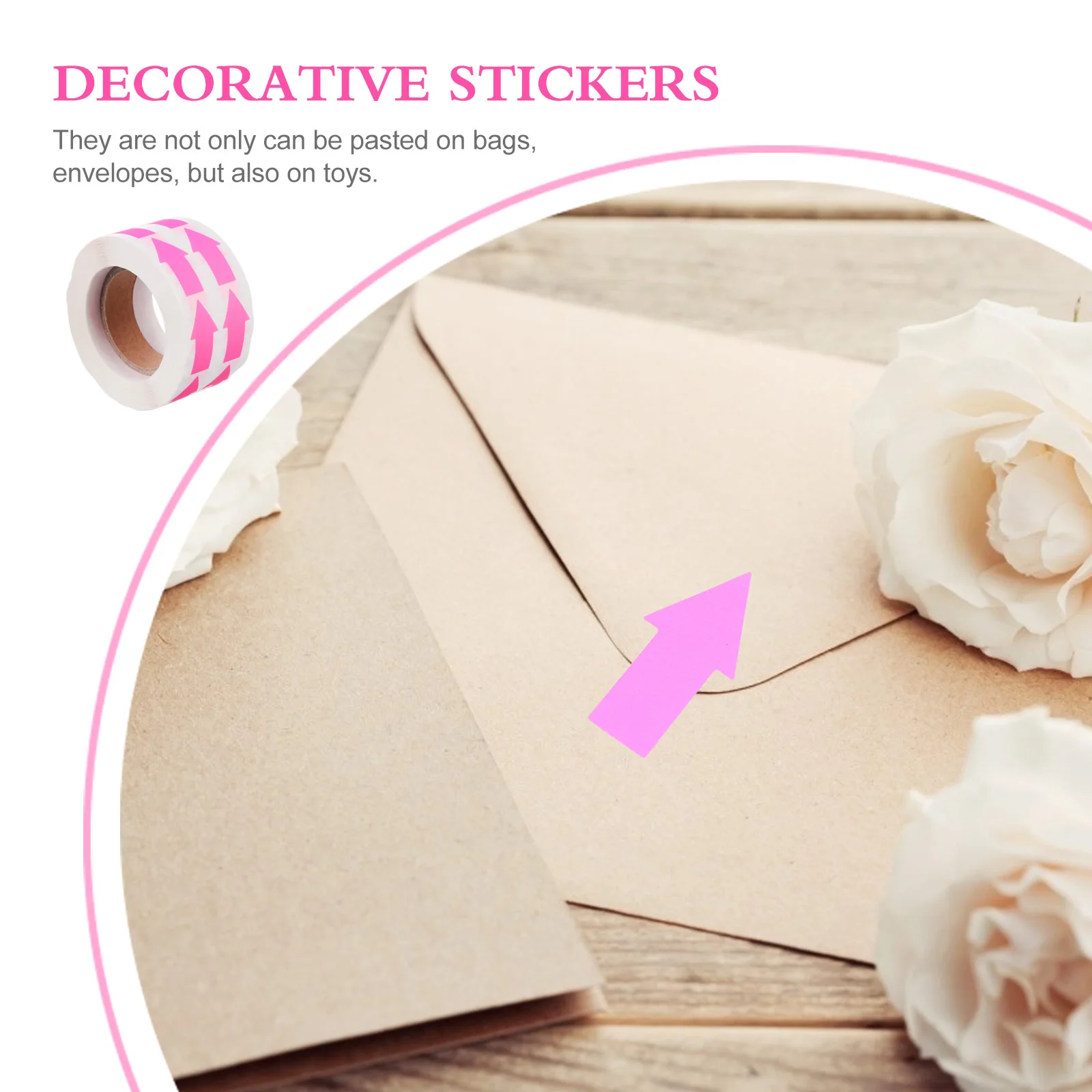 

1 рулон флуоресцентных стикеров со стрелками, яркие цветные декоративные наклейки для рукоделия, конверты «сделай сам», сумки, предупреждающие знаки, украшения