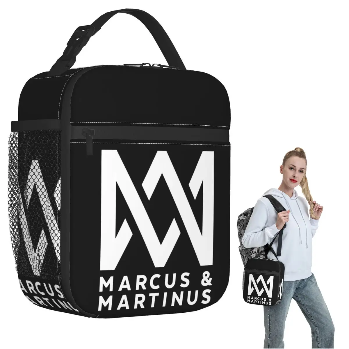 

Изолированная сумка для обеда с логотипом Marcus Martinus для женщин и детей, портативные коробки для еды, термосумка для обеда